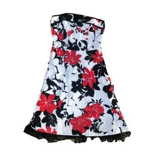 Red, White & Black Flower Dress